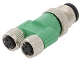 Splitter M12 tată M8 mamă dublu pentru DeviceNet/CANopen