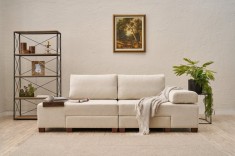 Canapea 3 locuri extensibila Perenna Crem