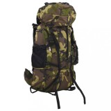 Rucsac drumetie vidaXL 100L, Verde Camuflaj, Oxford 900D, Hidrofug, Cadru Metalic, Camping, Alpinism
