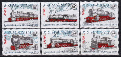 RO 2002 LP 1592 &amp;quot; Locomotive romanesti cu abur&amp;quot; , serie , MNH foto