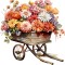 Sticker decorativ, Flori Crizanteme, Multicolor, 60 cm, 1363STK-13