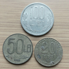 Lot 3 monede Romania anul 1993