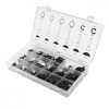 Trusa sigurante exterioare tip C, E, stifturi elastice si pene semicerc Woodruff 460 piese, Breckner Germany