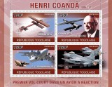 TOGO 2010 - Mari inventatori, Henri Coanda /set complet - bloc + colita MNH ( 2 imagini)