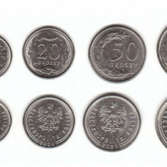 POLONIA █ SET COMPLET DE MONEDE █ 1+2+5+10+20+50 Groszy 1+2+5 Zlotych 2020 UNC