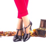 Oferta marimea 39, 40 - Pantofi dama, eleganti, din piele naturala toc 8cm - LNAA11NPL