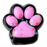 Jucarie Antistres Squishy, Cyrax, cu Revenire Lenta, Squeeze Pinch Family, Model Labuta de Pisica, 6.8x6.2 cm, 55g, Ambalaj Transparent, Roz Deschis