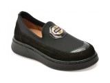 Pantofi GRYXX negri, 33119, din material textil si piele intoarsa