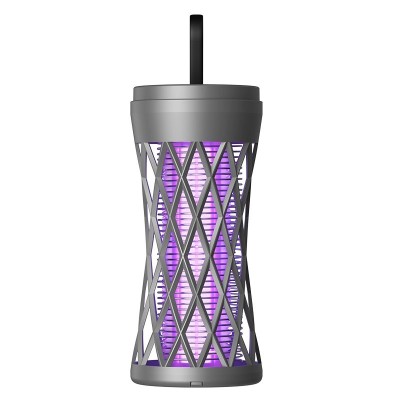 Lampa anti-insecte cu lumin&amp;Auml; uv, &amp;Atilde;nc&amp;Auml;rcare usb 5v/1a, silentioas&amp;Auml;, pentru protec&amp;Egrave;ie &amp;Atilde;mpotriva insectelor, 12 x 6 cm, gri foto