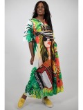 Cumpara ieftin ROCHIE LUNGA CU BUZUNARE SI MANECI CLOPOT ELECTRIC CATHALEE TALIE UNICA Multicolora