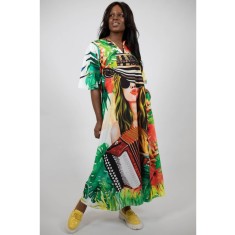 ROCHIE LUNGA CU BUZUNARE SI MANECI CLOPOT ELECTRIC CATHALEE TALIE UNICA Multicolora