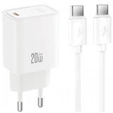 Incarcator Retea Cu Cablu USB-C XO Design CE51, 20W, 3A, 1 x USB-C, Alb