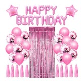 Set 47 baloane, 10 ciucuri, 2 baloane stea folie, 6 baloane latex confetti, 6 baloane galbene latex, 8 baloane negre latex, 1 perdea praty folie, lite, Flippy