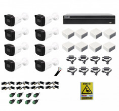 Kit profesional 8 camere de supraveghere 8MP(4K) + 1 camera wi-fi CADOU, DVR 8 canale inteligente, recunoastere faciala, accesorii montaj incluse Safe foto