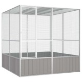 Cumpara ieftin Colivie pentru pasari gri 213,5x217,5x211,5 cm otel galvanizat
