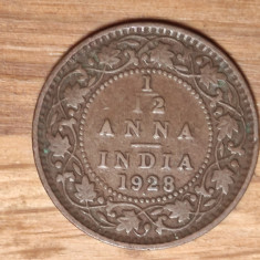 India Britanica -moneda de colectie- 1/12 anna 1928 - moneda deosebita din bronz