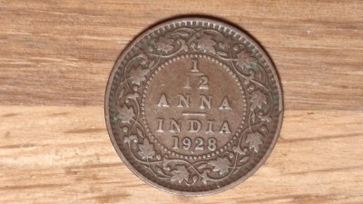 India Britanica -moneda de colectie- 1/12 anna 1928 - moneda deosebita din bronz foto