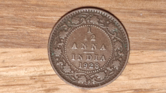 India Britanica -moneda de colectie- 1/12 anna 1928 - moneda deosebita din bronz