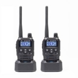 Kit 2 statii radio portabile PNI PMR R45 PRO 446MHz, 0.5W, 99 canale programabile, 16 PMR si tonuri 38 CTCSS si 104 DCS, Squelch