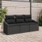 Gossi set de cina de gradina 3 piese cu perne ratan negru