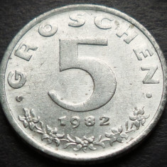 Moneda 5 GROSCHEN - AUSTRIA, anul 1982 *cod 4501 = UNC