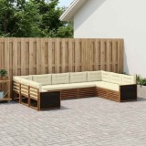 Cumpara ieftin Set de canapele de exterior 9 buc. 9-Locuri Natural si Crem