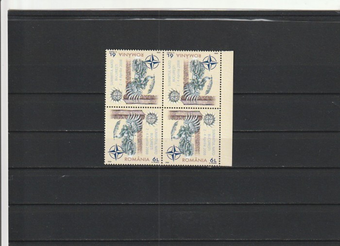 ROMANIA 2008 LP 1798 d EVENIMENTE NATO PERECHE TETE-BECHE MNH NESTAMPILATA