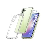 Husa din silicon Qasyfanc pentru Samsung Galaxy A54 5G + 2 folii protectoare de ecran, transparenta - RESIGILAT