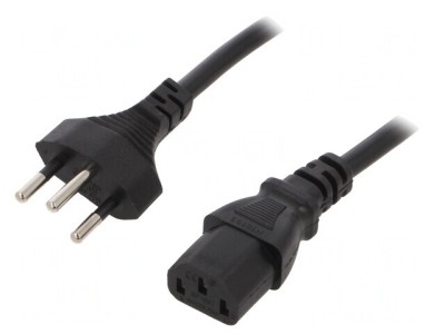 Cablu Alimentare Negru 2.5m 3x1mm2 IEC C13 to SEV-1011 foto