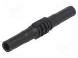 Conector banană 4mm soclu 15A 1kV negru nichelat MUELLER ELECTRIC