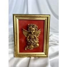 &Icirc;ngeraș &ndash; icoană din ceramică și foiță aurie