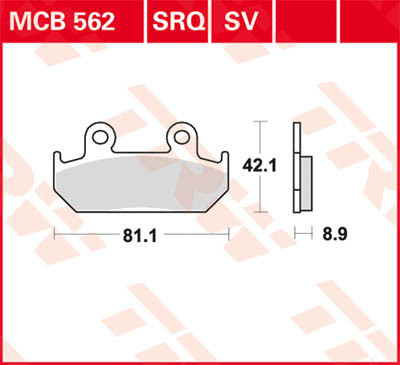 Set placute frana TRW MCB562 - Honda NSR 250 (87) - CBR 400 R (86-87) - CB 450 S (86-87) - CBR 600 F (87-94) - XRV 750 Africa Twin