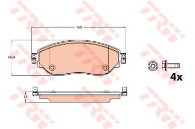 Set placute frana,frana disc RENAULT TRAFIC III bus (2014 - 2016) TRW GDB2096 foto
