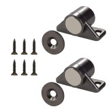 Set 2 incuietori magnetice pentru mobila, Minetgnon&reg;, pentru incuietorile usilor dulapurilor de pantofi, Magnet puternic neodim, Cu suruburi, Metal, N