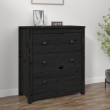 Cumpara ieftin Servantă, negru, 70x35x80 cm, lemn masiv de pin