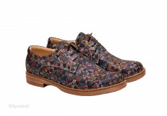 Pantofi dama colorati lucrati manual din piele naturala cod P158 Picasso foto