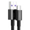 CABLU alimentare si date Baseus Superior, Fast Charging Data Cable pt. smartphone, USB la USB Type-C 66W, 2m, negru &quot;CATYS-A01&quot; (timbru verde 0.08 lei