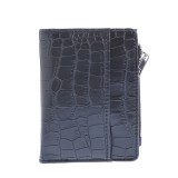 Portofel negru cu aspect piele de sarpe