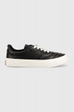 Tommy Jeans sneakers din piele Leather Soccer Vulc culoarea negru