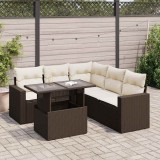 Cumpara ieftin Gossi set canapele de gradina cu perne, 6 piese, maro, poliratan