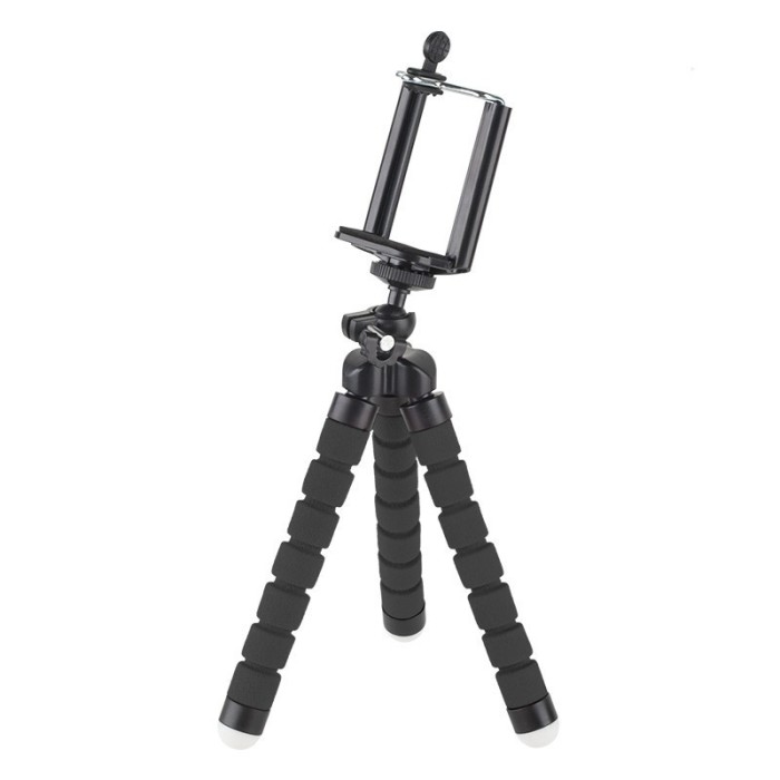 Trepied telefon sau camera, negru, picioare flexibile, max 700g