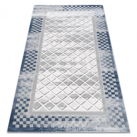 Covor acril VALS 103 Geometric, cadru spațial 3D gri / fildeş , 80x100 cm