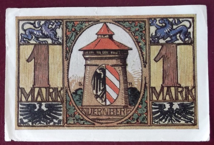 Germania notgeld 1 mark 1921 Nurnberg **
