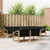 vidaXL Set de canapele de exterior cu pernă 7 pcs Alb și negru 3388790