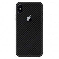 Set Folii Skin Acoperire 360 Compatibile cu Apple iPhone XS Max - ApcGsm Wraps Carbon Black