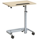 HOMCOM Măsuță pentru Laptop cu &Icirc;nălțime Reglabilă, 4 Roți, Lemn și Metal, 60 x 40 x 72-93,5 cm, Stejar | Aosom Romania