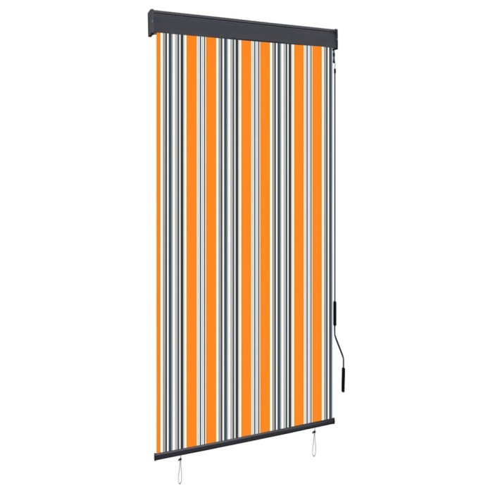 Jaluzea tip rulou de exterior, galben și albastru, 80 x 250 cm