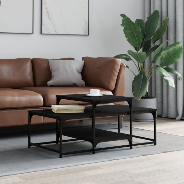 vidaXL Măsuță de cafea, negru, 102x60x45 cm, lemn prelucrat 835314