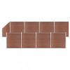 Set panouri gard, 8 pătrate + 1 oblic, maro, 1484x186 cm, WPC