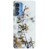 Husa compatibila cu Motorola G100 model Cherries Flower, Silicon, TPU, Viceversa, Transparent, Carcasa